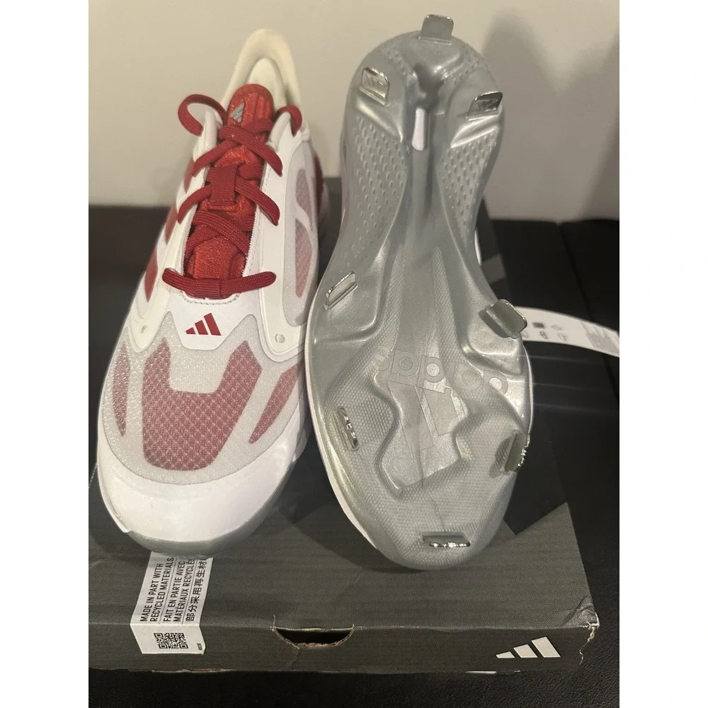 Adidas Adizero PureHustle 3 Elite Womens Softball Cleats White Red IG7130 Size 8